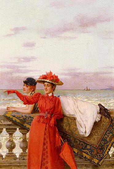 Vittorio Matteo Corcos Looking Out To Sea Spain oil painting art